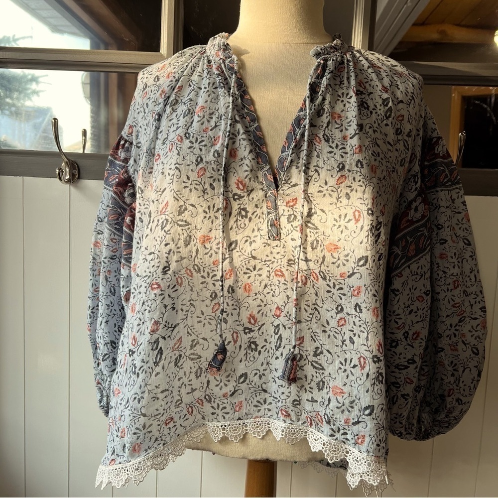 Saylor/Revolve Women’s Bohemian Oversized Floral Blouse, Size Small, #85
